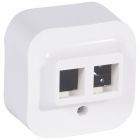  - Legrand Quteo Бел Адаптер для 1 или 2 роз. RJ45 Keystone (782226)