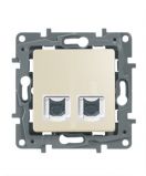 Legrand Etika Крем Розетка тел.+ комп. (RJ11+RJ45) 5 кат. UTP 672352